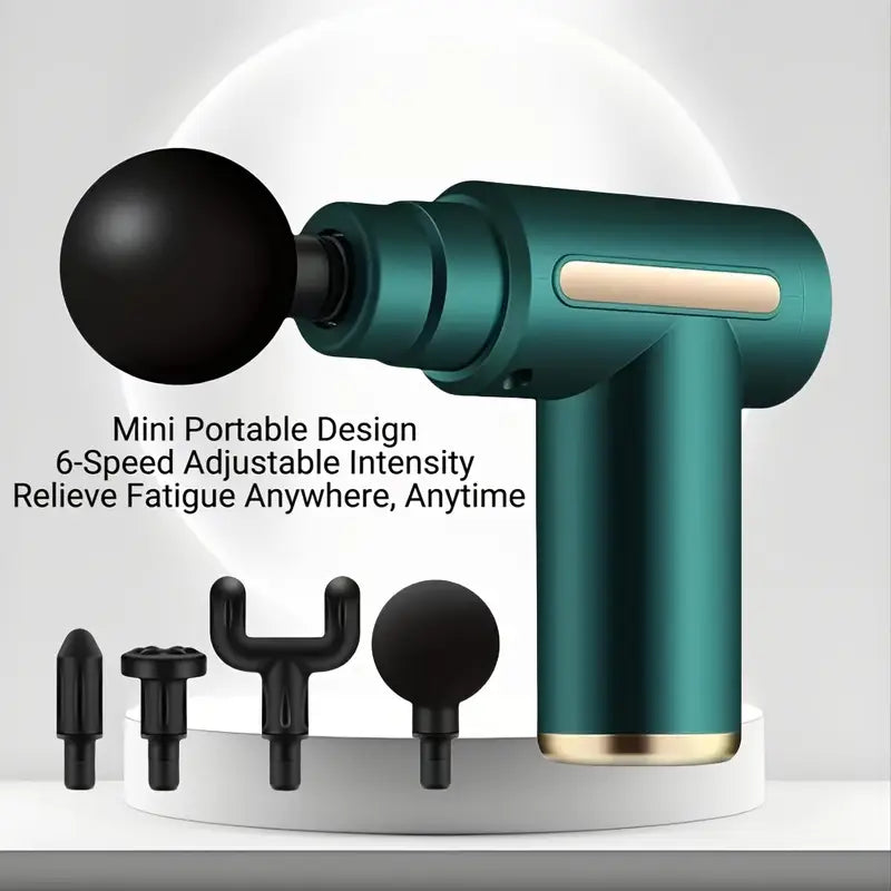 Massager Gun with 4 Interchangeable Heads & USB Charging