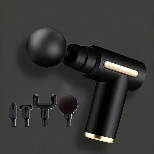 Massager Gun with 4 Interchangeable Heads & USB Charging