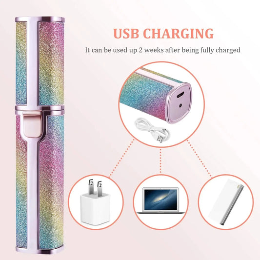 2 In 1 Eyebrow Trimmer for Women – Precision Hair Remover with Built-In LED Light, Rechargeable & Painless