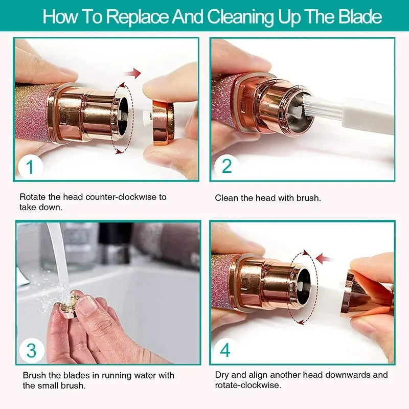 2 In 1 Eyebrow Trimmer for Women – Precision Hair Remover with Built-In LED Light, Rechargeable & Painless