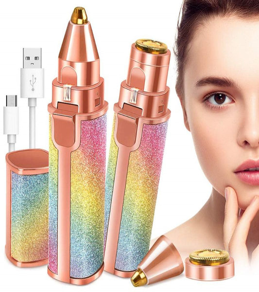 2 In 1 Eyebrow Trimmer for Women – Precision Hair Remover with Built-In LED Light, Rechargeable & Painless