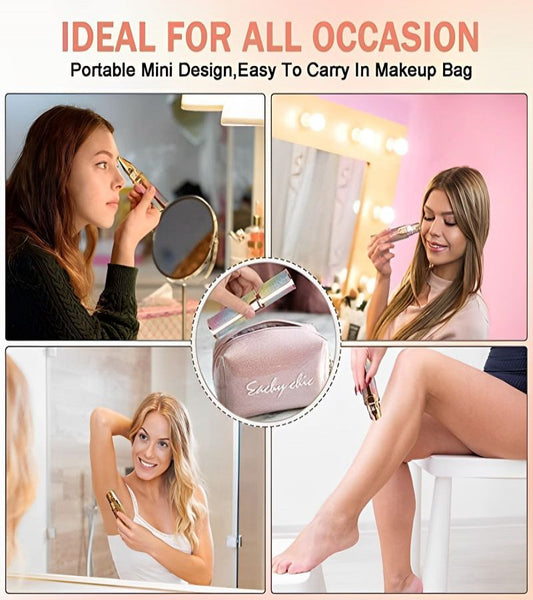 2 In 1 Eyebrow Trimmer for Women – Precision Hair Remover with Built-In LED Light, Rechargeable & Painless
